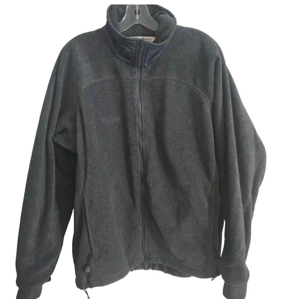 Columbia Interchange Fleece‎ Jacket Men's Large Gray Full Zip Outdoor Hiking